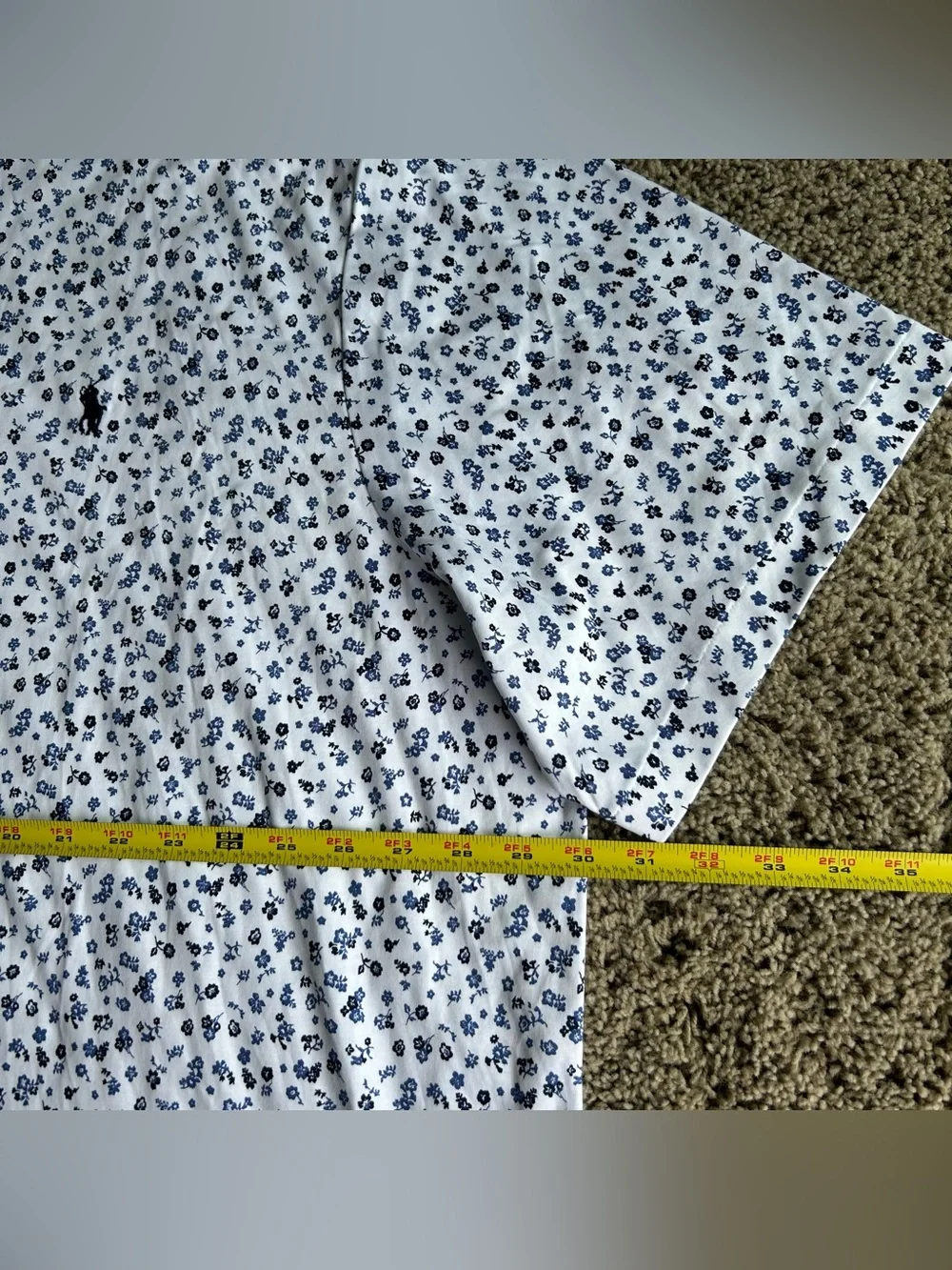 NWT Polo Ralph Lauren Shirt Mens 4XL TALL White/Blue Floral Classic Soft Cotton